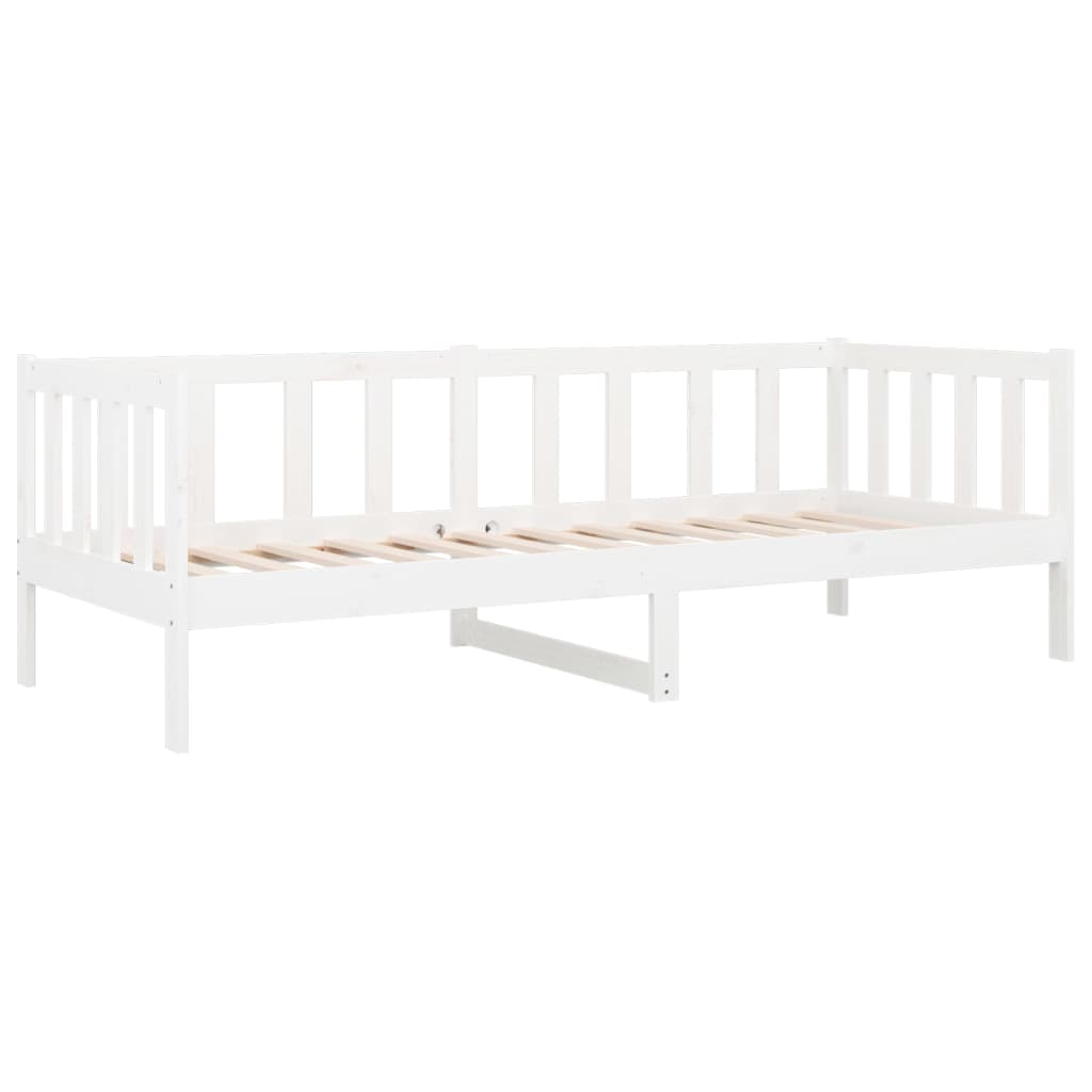 Day bed without mattress white 90x190 cm solid pine wood