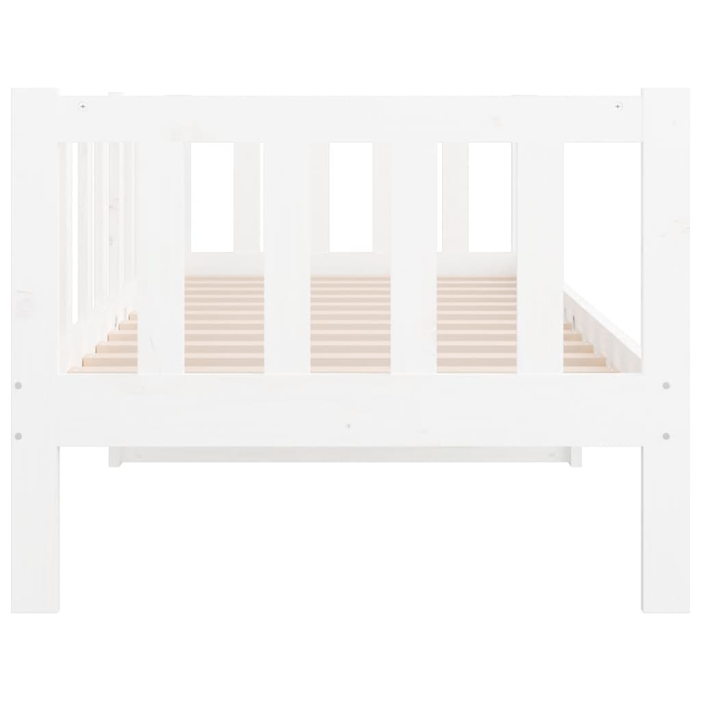 Lit de jour sans matelas blanc 90x190 cm bois de pin massif