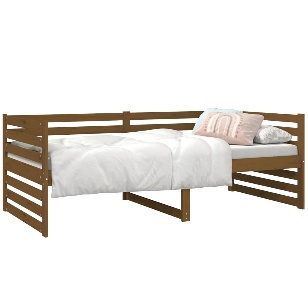 Lit de jour sans matelas marron miel 90x190 cm bois pin massif