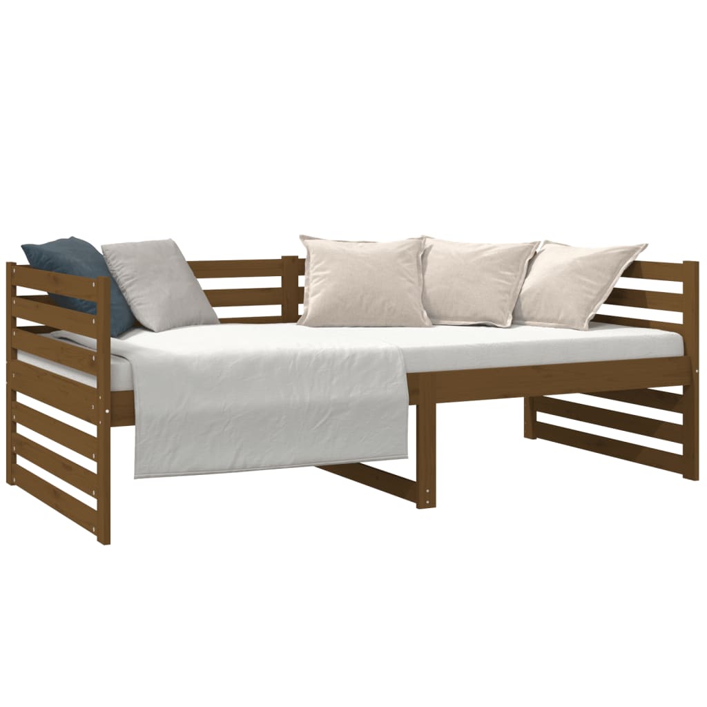 Lit de jour sans matelas marron miel 90x190 cm bois pin massif