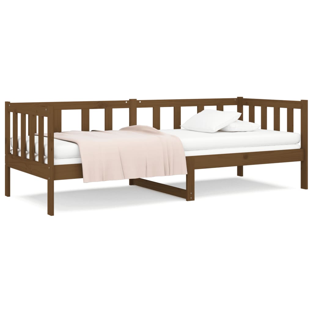 Lit de jour sans matelas marron miel 80x200 cm bois pin massif