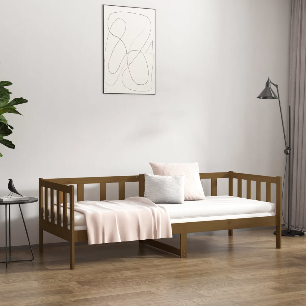 Lit de jour sans matelas marron miel 80x200 cm bois pin massif