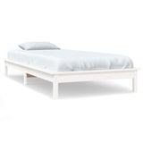 Cadre de lit sans matelas blanc 90x200 cm bois massif