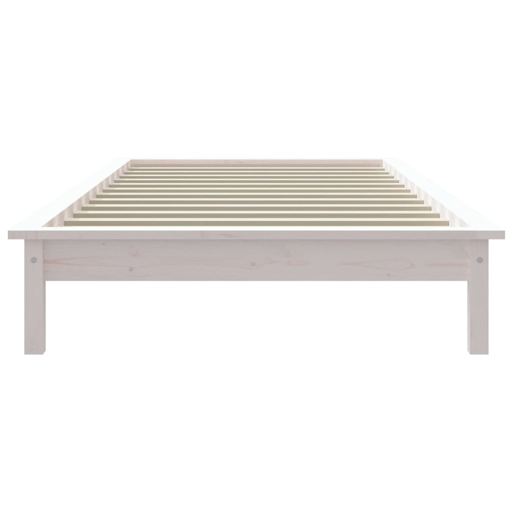 Cadre de lit sans matelas blanc 90x200 cm bois massif