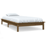 Cadre de lit sans matelas marron miel 90x200 cm bois massif