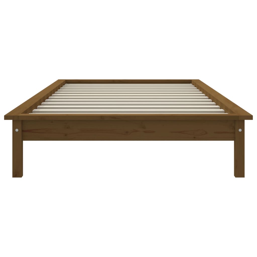 Cadre de lit sans matelas marron miel 90x200 cm bois massif