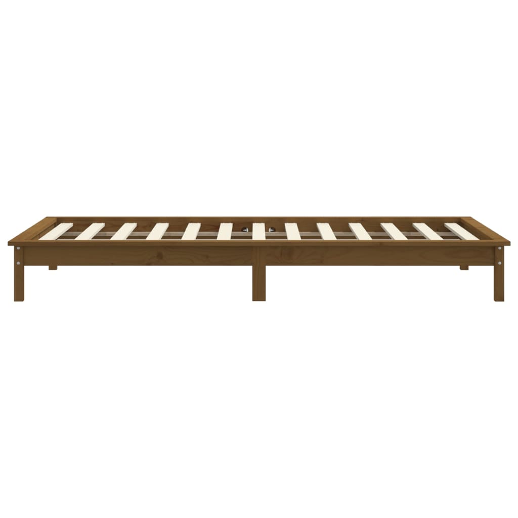 Cadre de lit sans matelas marron miel 90x200 cm bois massif