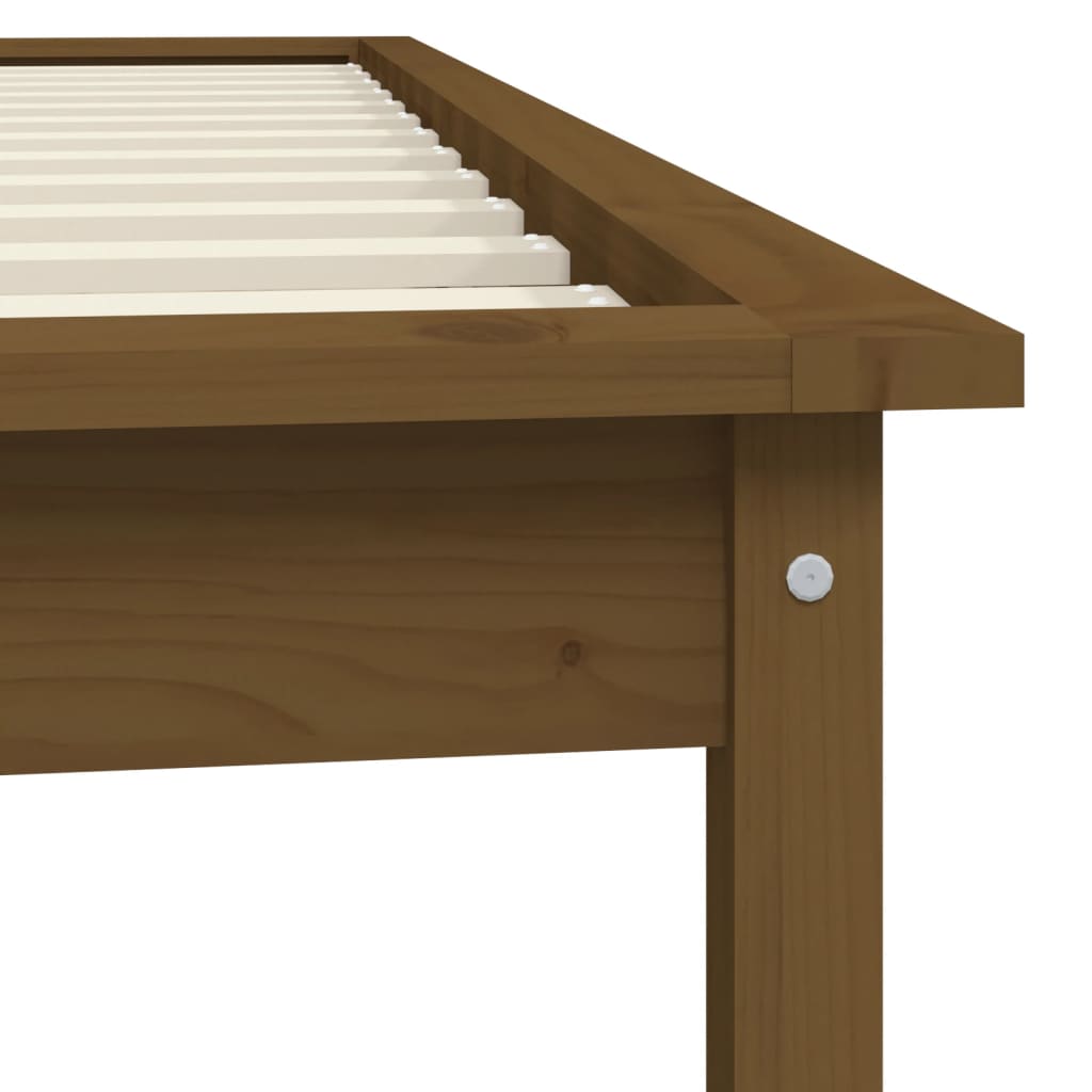 Cadre de lit sans matelas marron miel 90x200 cm bois massif