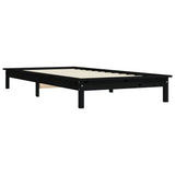 Cadre de lit sans matelas noir 90x200 cm bois massif