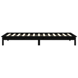 Cadre de lit sans matelas noir 90x200 cm bois massif