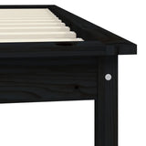 Cadre de lit sans matelas noir 90x200 cm bois massif