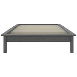 Cadre de lit sans matelas gris 100x200 cm bois massif