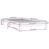 Bettgestell ohne Matratze grau 100x200 cm Massivholz