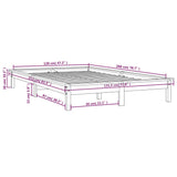 Cadre de lit sans matelas 120x200 cm bois massif