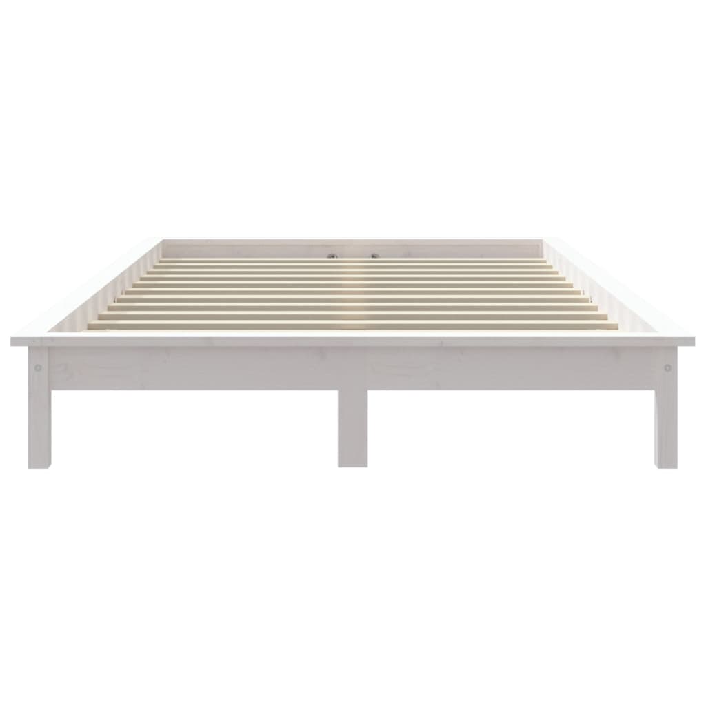 Cadre de lit sans matelas blanc 120x200 cm bois massif