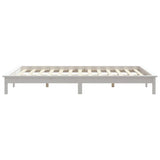 Cadre de lit sans matelas blanc 120x200 cm bois massif