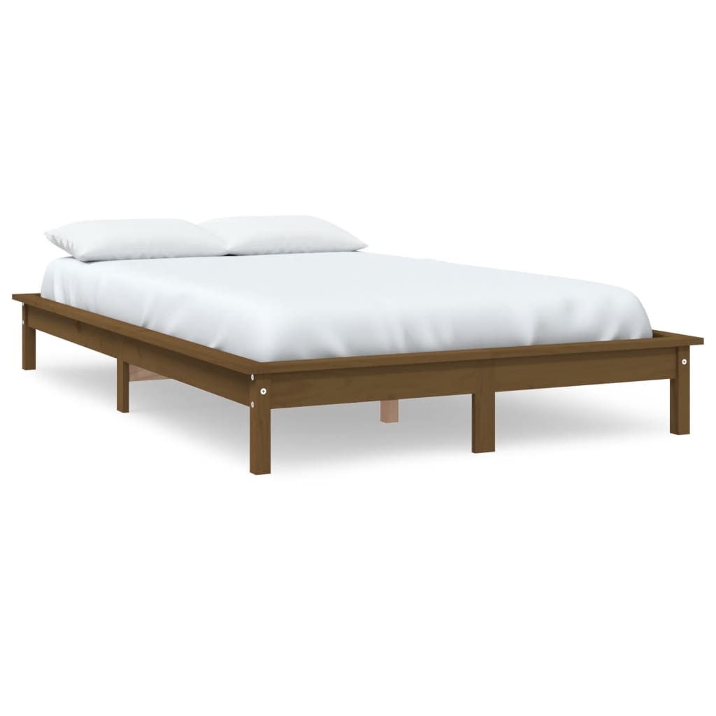 Cadre de lit sans matelas marron miel 120x200 cm bois massif