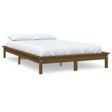 Cadre de lit sans matelas marron miel 120x200 cm bois massif