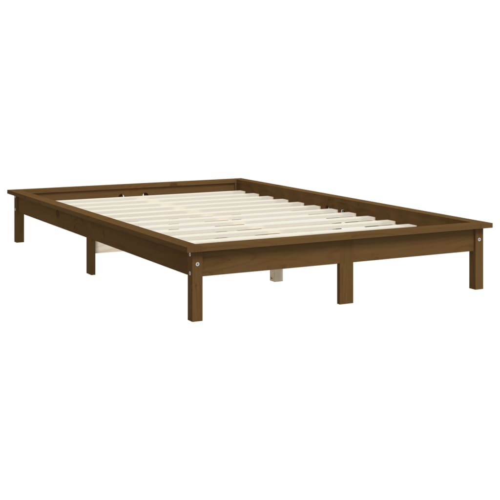 Cadre de lit sans matelas marron miel 120x200 cm bois massif