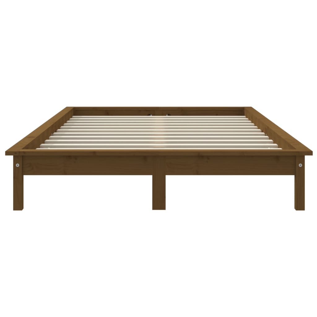 Cadre de lit sans matelas marron miel 120x200 cm bois massif