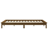 Cadre de lit sans matelas marron miel 120x200 cm bois massif