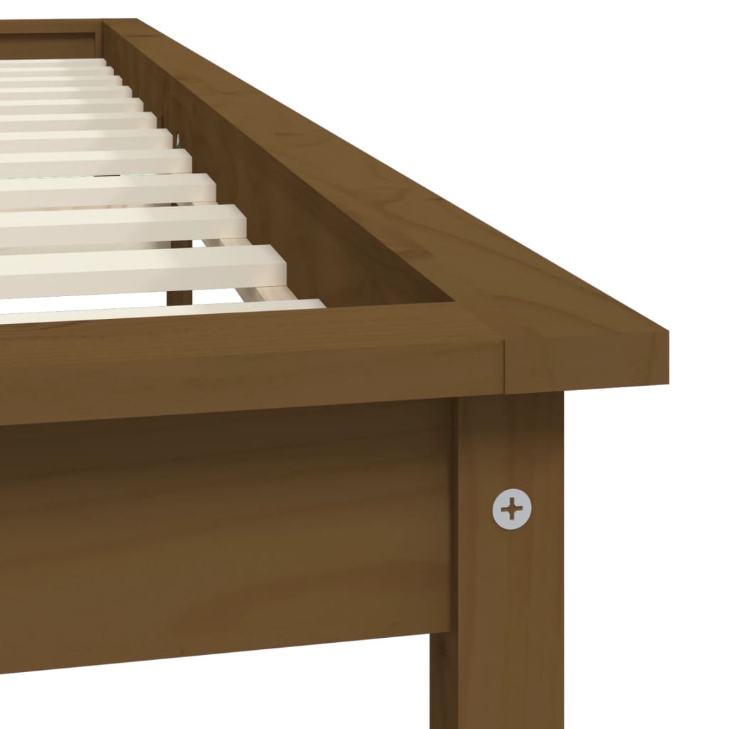 Cadre de lit sans matelas marron miel 120x200 cm bois massif