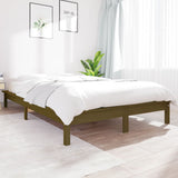 Cadre de lit sans matelas marron miel 120x200 cm bois massif