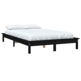 Cadre de lit sans matelas noir 120x200 cm bois massif