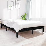 Cadre de lit sans matelas noir 120x200 cm bois massif