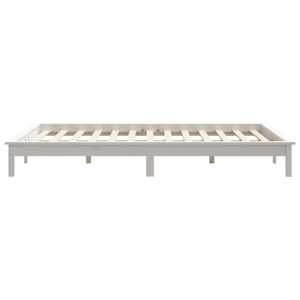 Cadre de lit sans matelas blanc 140x200 cm bois massif