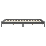 Cadre de lit sans matelas gris 140x200 cm bois massif