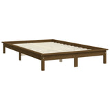 Cadre de lit sans matelas marron miel 140x200 cm bois massif