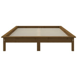 Cadre de lit sans matelas marron miel 140x200 cm bois massif