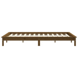 Cadre de lit sans matelas marron miel 140x200 cm bois massif