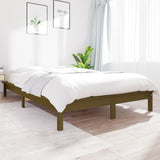 Cadre de lit sans matelas marron miel 140x200 cm bois massif