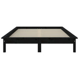 Cadre de lit sans matelas noir 140x200 cm bois massif