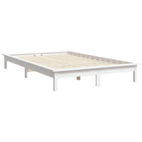 Cadre de lit sans matelas blanc bois de pin massif