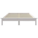 Cadre de lit sans matelas blanc bois de pin massif