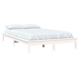 Cadre de lit sans matelas blanc 160x200 cm bois massif