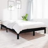 Cadre de lit sans matelas noir 160x200 cm bois massif