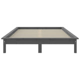 Cadre de lit sans matelas gris 200x200 cm bois massif