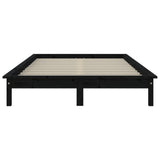 Cadre de lit sans matelas noir 200x200 cm bois massif