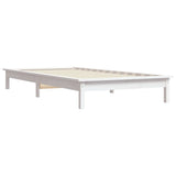 Cadre de lit sans matelas blanc bois massif