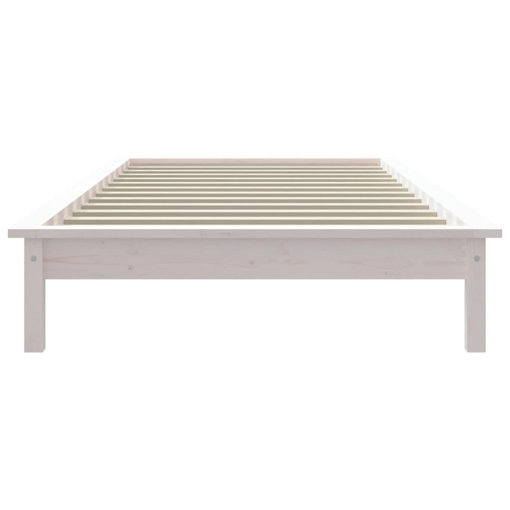 Cadre de lit sans matelas blanc bois massif