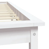 Cadre de lit sans matelas blanc bois massif