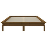 Cadre de lit sans matelas marron miel 140x190 cm bois massif