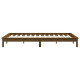 Cadre de lit sans matelas marron miel 140x190 cm bois massif