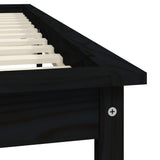 Cadre de lit sans matelas noir 140x190 cm bois de pin massif