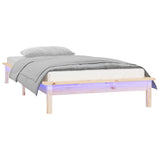 Cadre de lit à LED sans matelas 90x200 cm bois massif