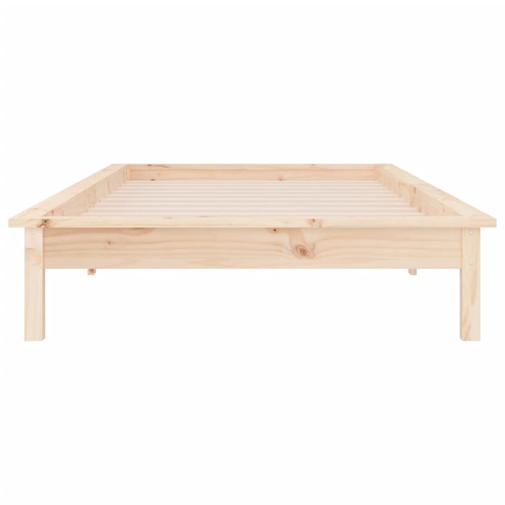 Cadre de lit à LED sans matelas 90x200 cm bois massif